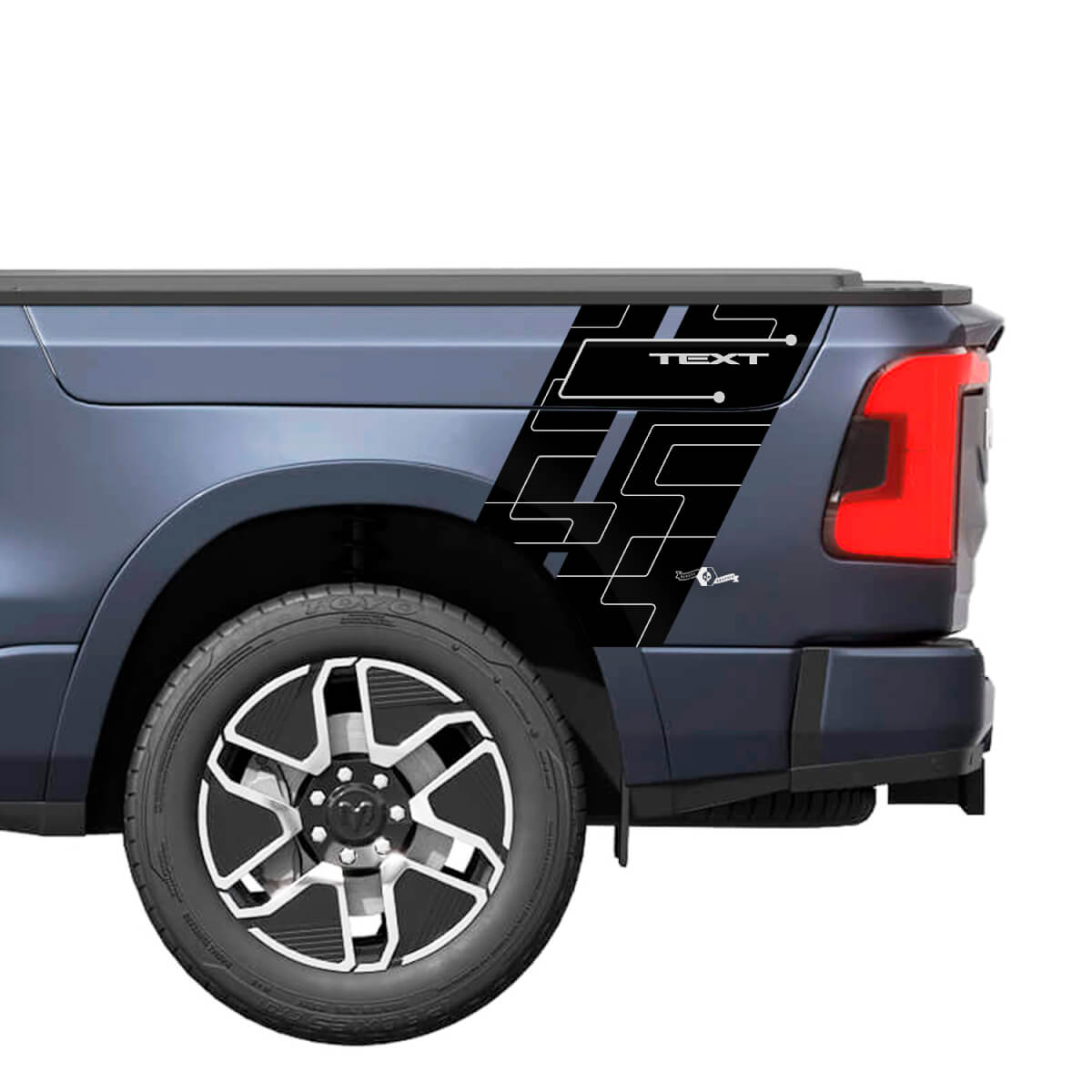 Geometrisches Design Heckkotflügel Streifen Vinyl Decals Kit für Dodge Ram 1500 REV