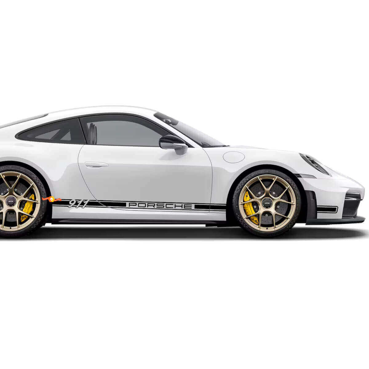 Markenspezifisches Seitenstreifen-Vinylaufkleber-Set für Porsche 911