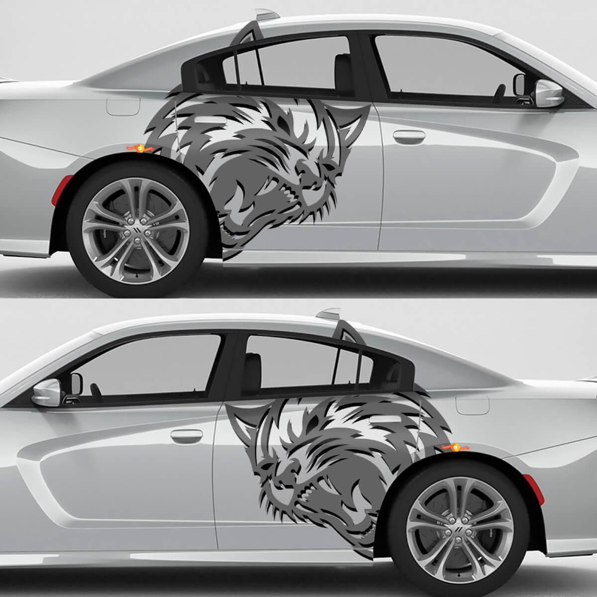 Wildcat Style Seiten-Vinylaufkleber Set für Dodge Challenger oder Charger
