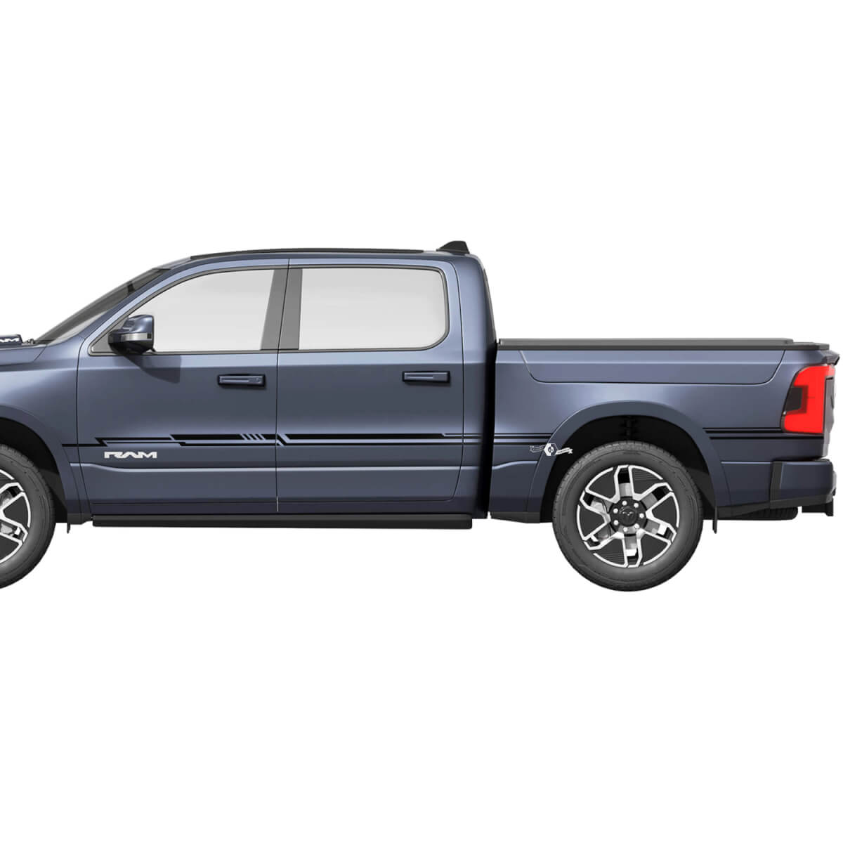 Seitliche Pin-Streifen, Vinyl-Aufkleber, Grafiken, Dodge RAM 1500 REV 2

