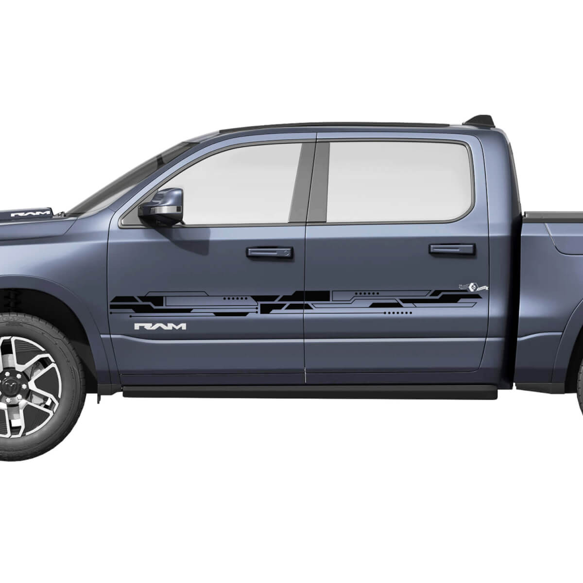 Seitentüren Streifen Vinyl Aufkleber Aufkleber Grafiken Dodge RAM 1500 REV
