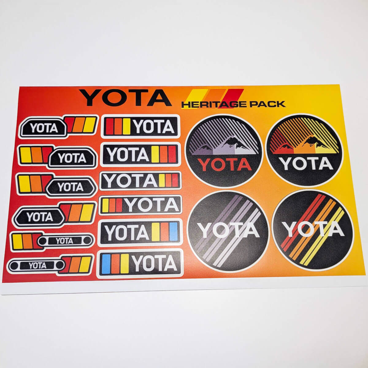 Yota Heritage Retro Vintage Old Style Sticker Pack Aufkleber Grafiken für Toyota
