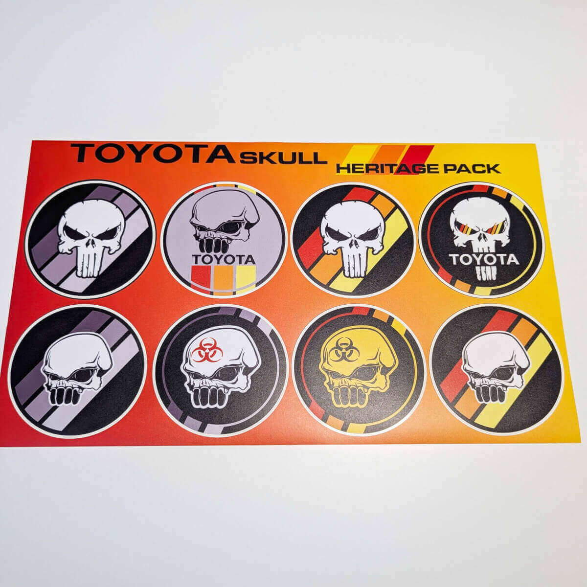 Skull Heritage Retro Vintage Old Style Sticker Pack Aufkleber Grafiken für Toyota TRD
