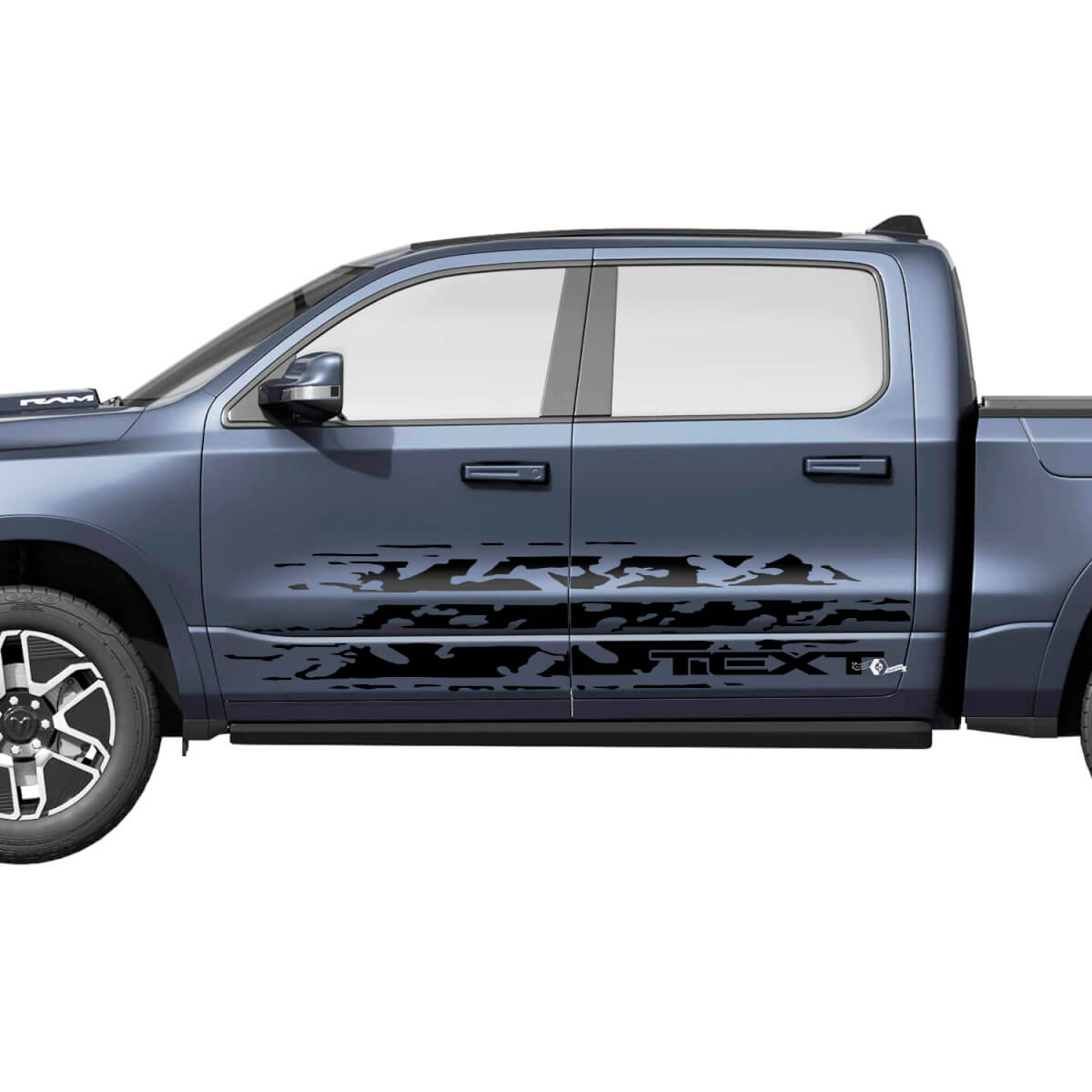 Vinyl-Aufkleber-Kit im Used-Look für die Seite des Dodge Ram 1500 REV
