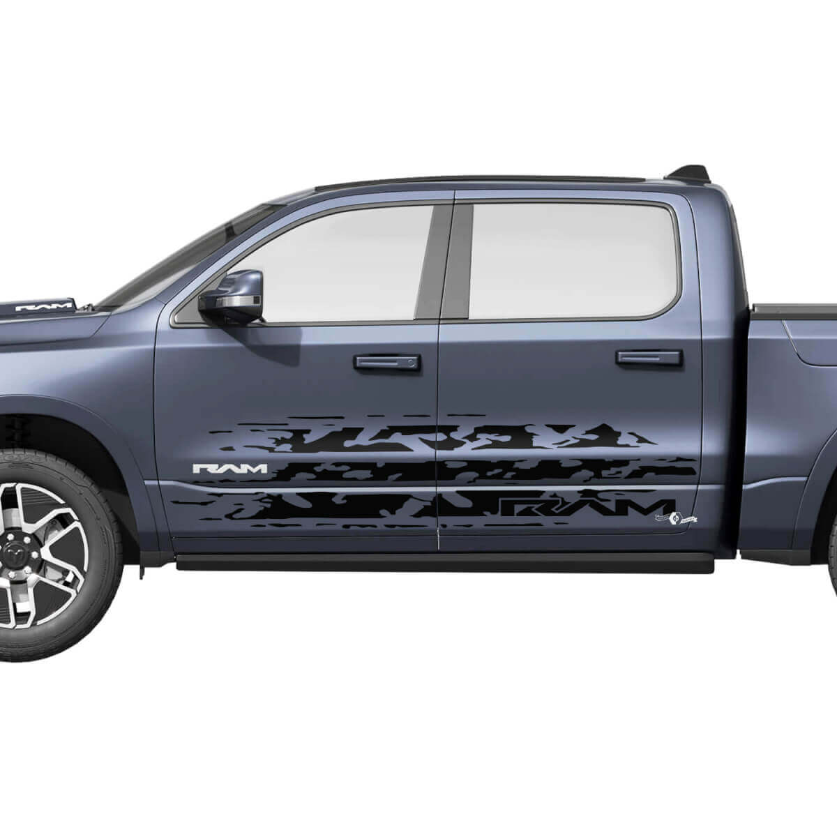 Splash Distressed Side Doors Truck Vinyl Aufkleber Aufkleber Grafiken für Dodge RAM 1500 REV
