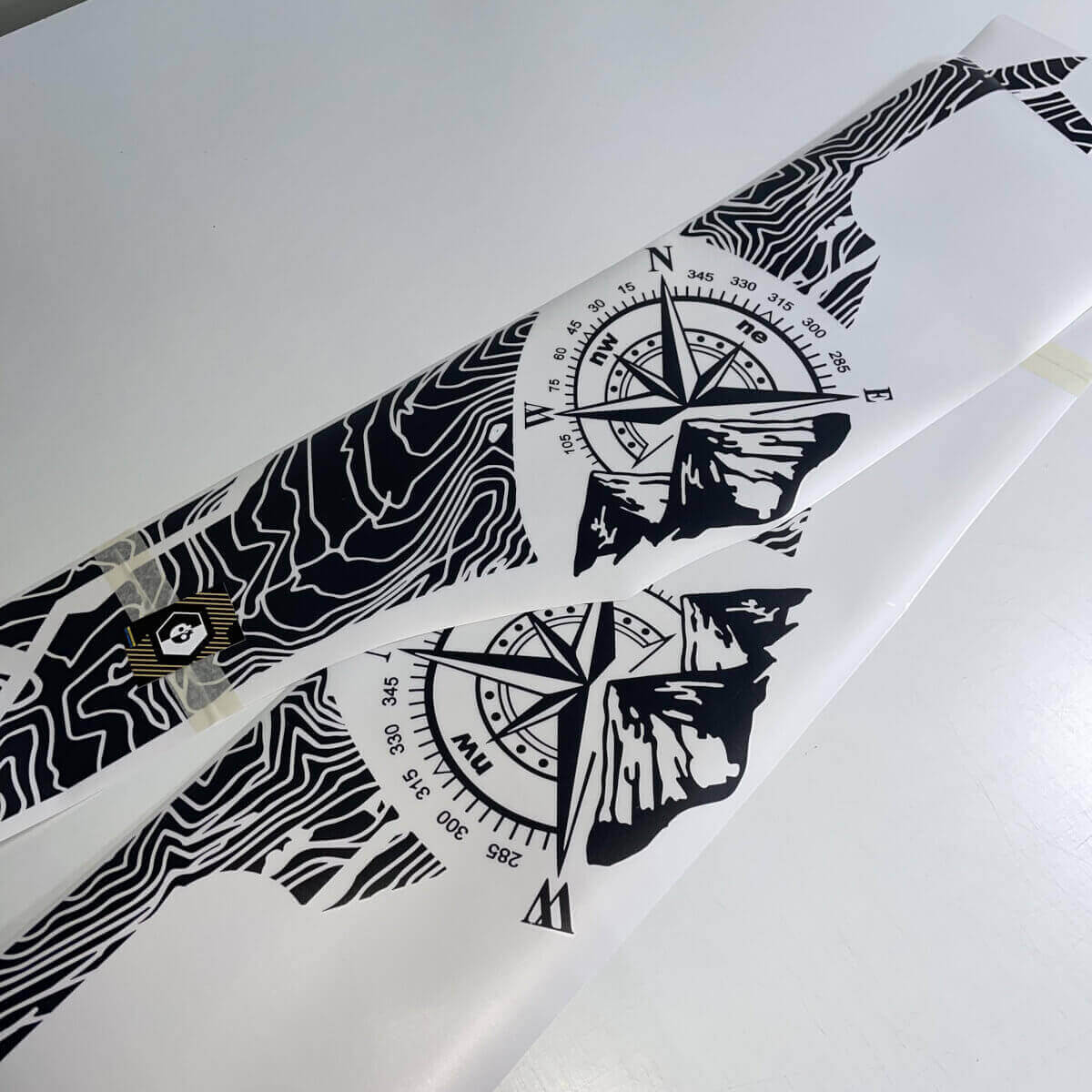 Topografische Karte Nachttisch Vinyl Aufkleber Set für Hyundai Santa Cruz