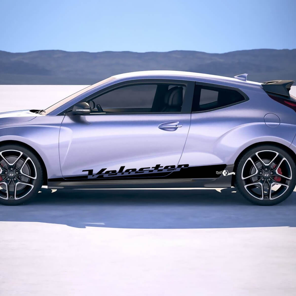 2x Türseiten -Rocker -Panel Streifen Vinylaufkleber Aufkleber Passform für Hyundai Veloster
