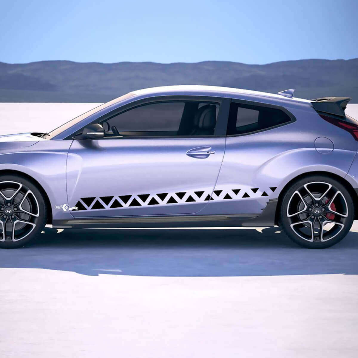 2x Tür Seitliche Crankle Racing Streifen Vinyl Aufkleber Dekor passend für Hyundai Veloster