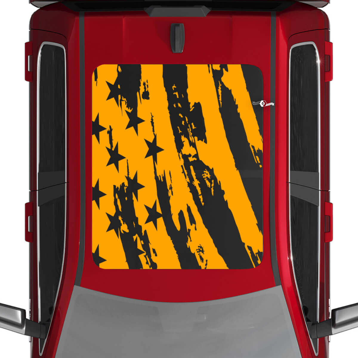 USA American Flag Distressed Vinyl Decals Aufkleber Grafik für Dodge Ram 1500 Wolframpanorama -Monddach
