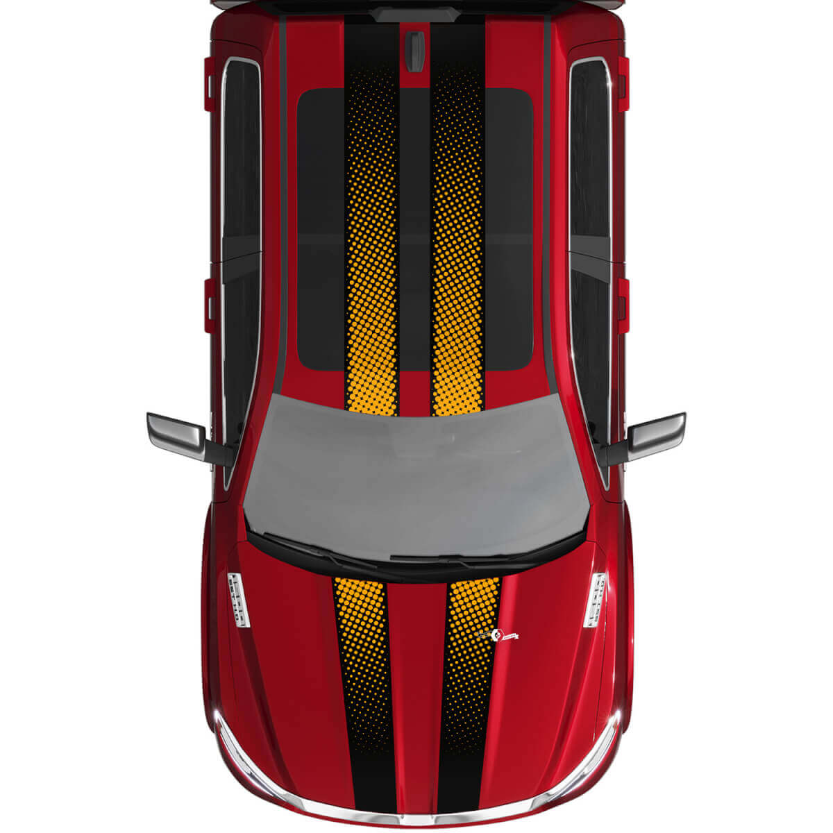 Dual Perforierte Stilstreifen Motorhaube Dach Vinyl Aufkleber Sticker für RAM 1500 Tungsten
