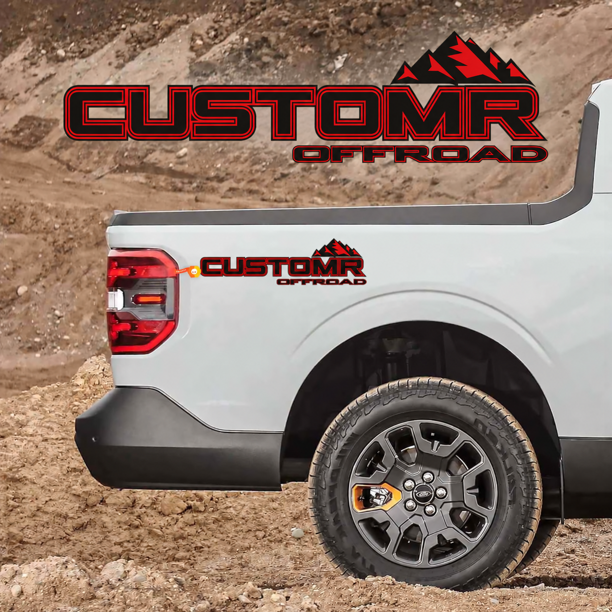 CUSTOMR Offroad Mountain Kontur Paar Seitlicher Betten Vinylaufkleber für Ford F-250
