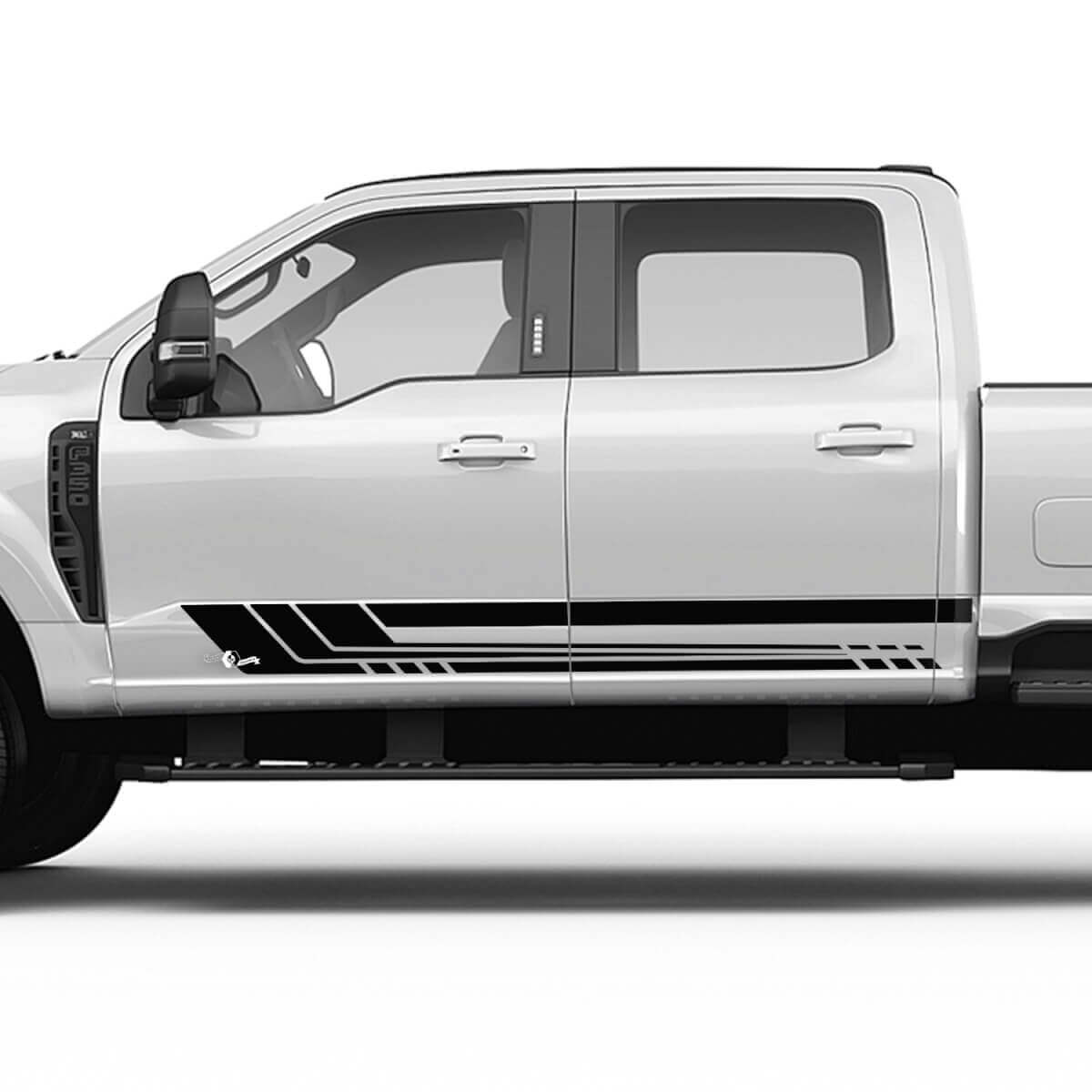 Ford F150 F250 F350 Rocker Panel Side Stripes Vinyl -Aufkleber -Grafik
