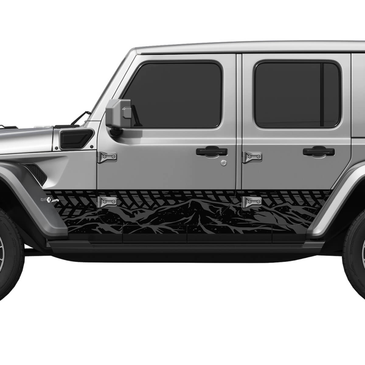 Reifenspuren Mountain Splash Wrap Seitentüren Vinyl Aufkleber Aufkleber Fit Jeep Wrangler 2

