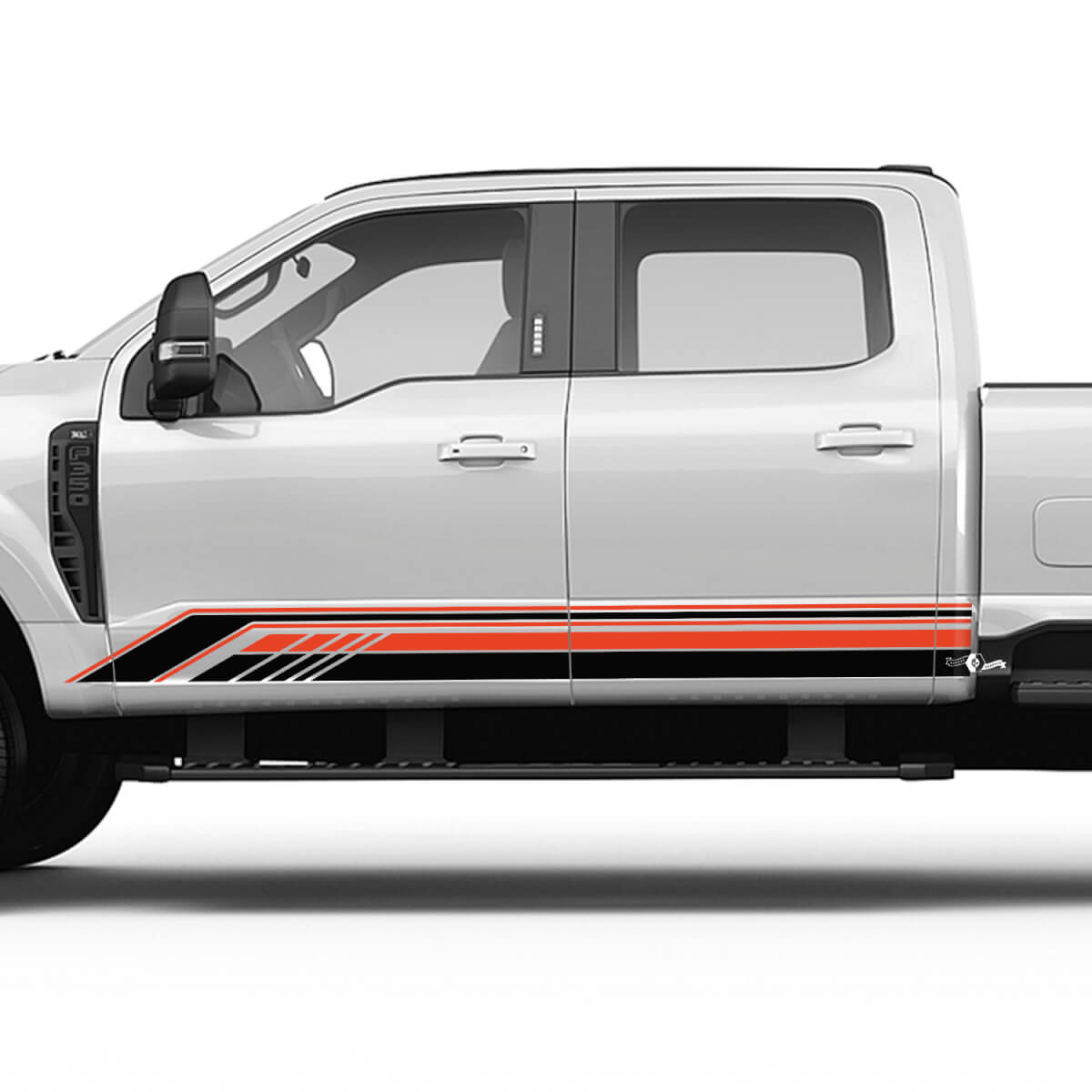 Ford F150 F250 F350 Rocker Panel Side Stripes Vinyl Aufkleber Grafik 2 Farben
