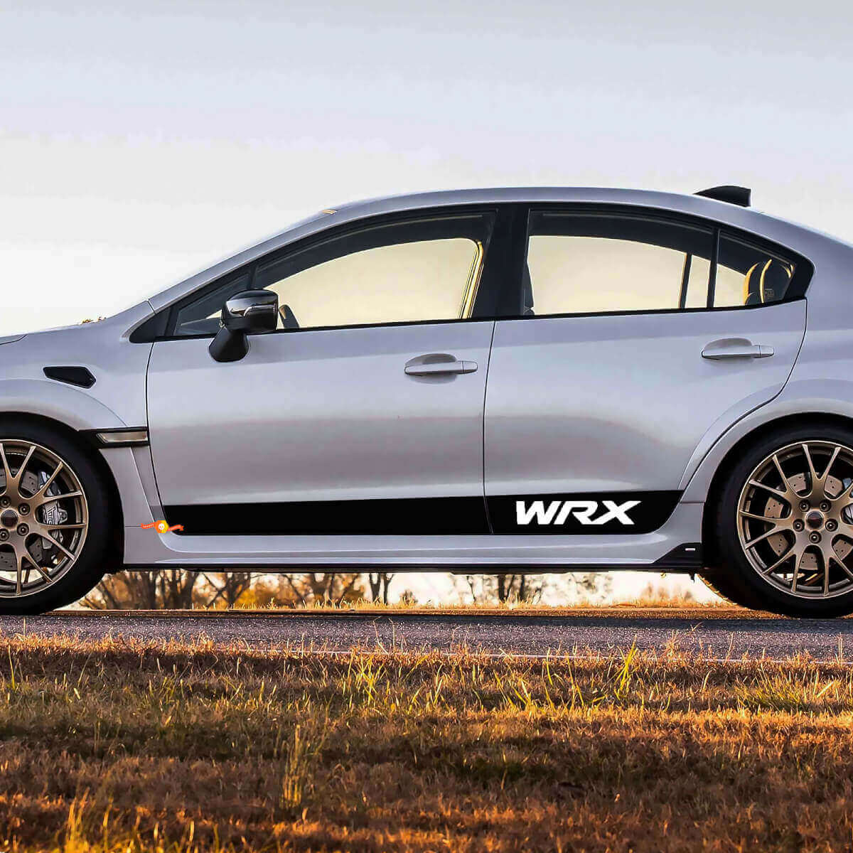 Paar Rocker -Panel -Seitenrock Vinyl Body Car Stripe Racing Vinyl Aufkleber Aufkleber Fit Suba WRX
