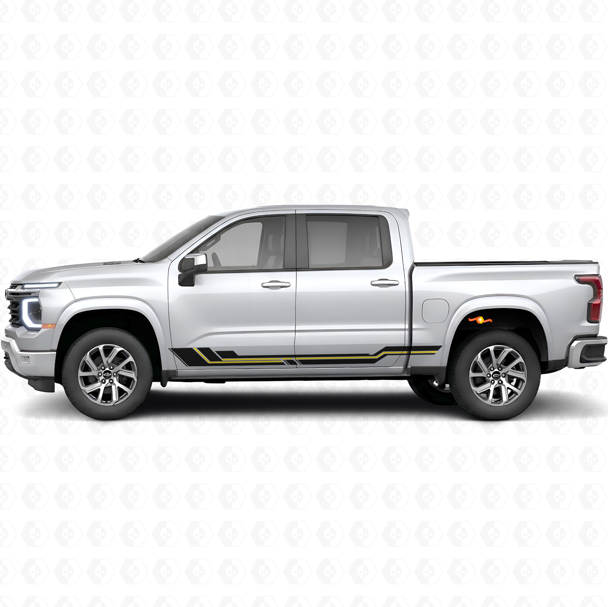 Parallele Akzent-Tür- und Schweller-Vinylstreifen für Chevrolet Silverado 1500 Next Generation 2027