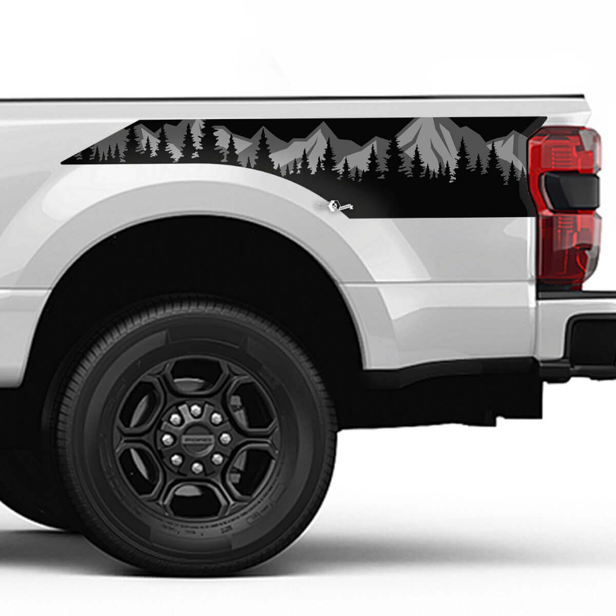 Berge und Bäume Bett Side Stripes Aufkleber Kit Vinyl Aufkleber Set Side -Grafiken für Ford Trucks
