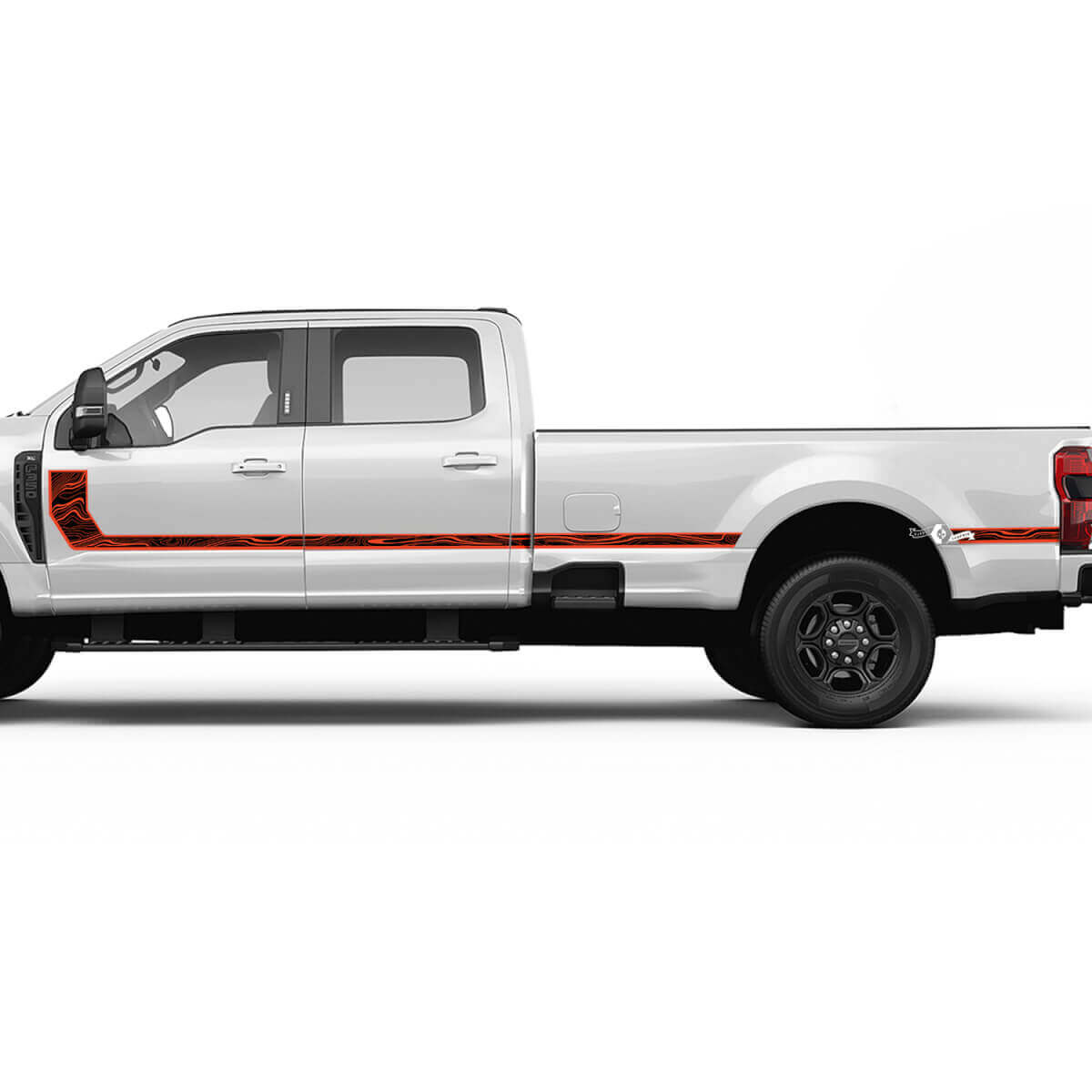 Topografische Karte F350 Seitenstreifen Aufkleber Kit Vinyl -Aufkleber -Grafik für Ford Trucks
