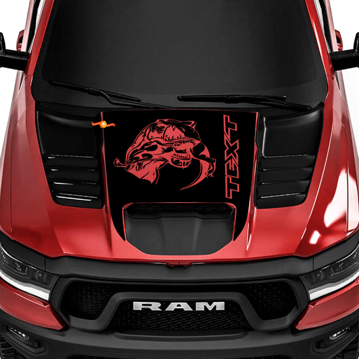 T-Rex Style Motorhauben-Vinylaufkleber für Dodge Ram 1500 TRX Truck