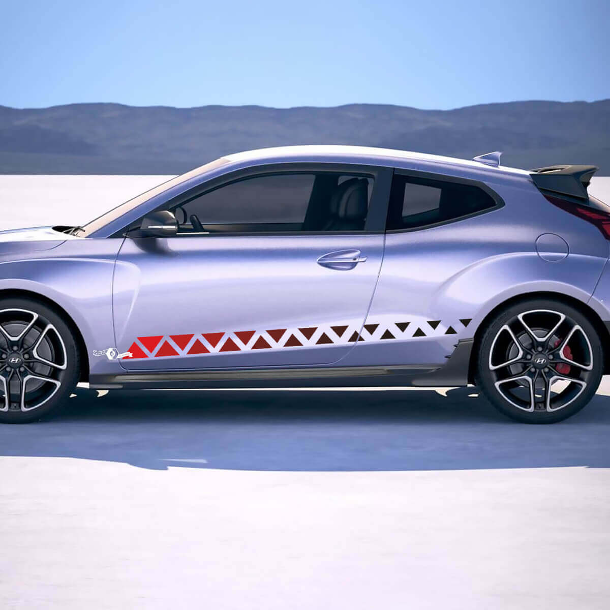 Seitenspannungs -Ornament Stripes Vinyl -Aufkleber Aufkleber Aufkleber Passform für Hyundai Veloster
