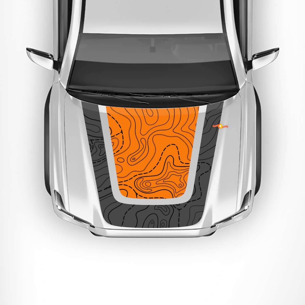 Toyota Tacoma Vintage Stripes Topografische Karten -Seitenhaube Heckklappe Aufkleber Aufkleber
