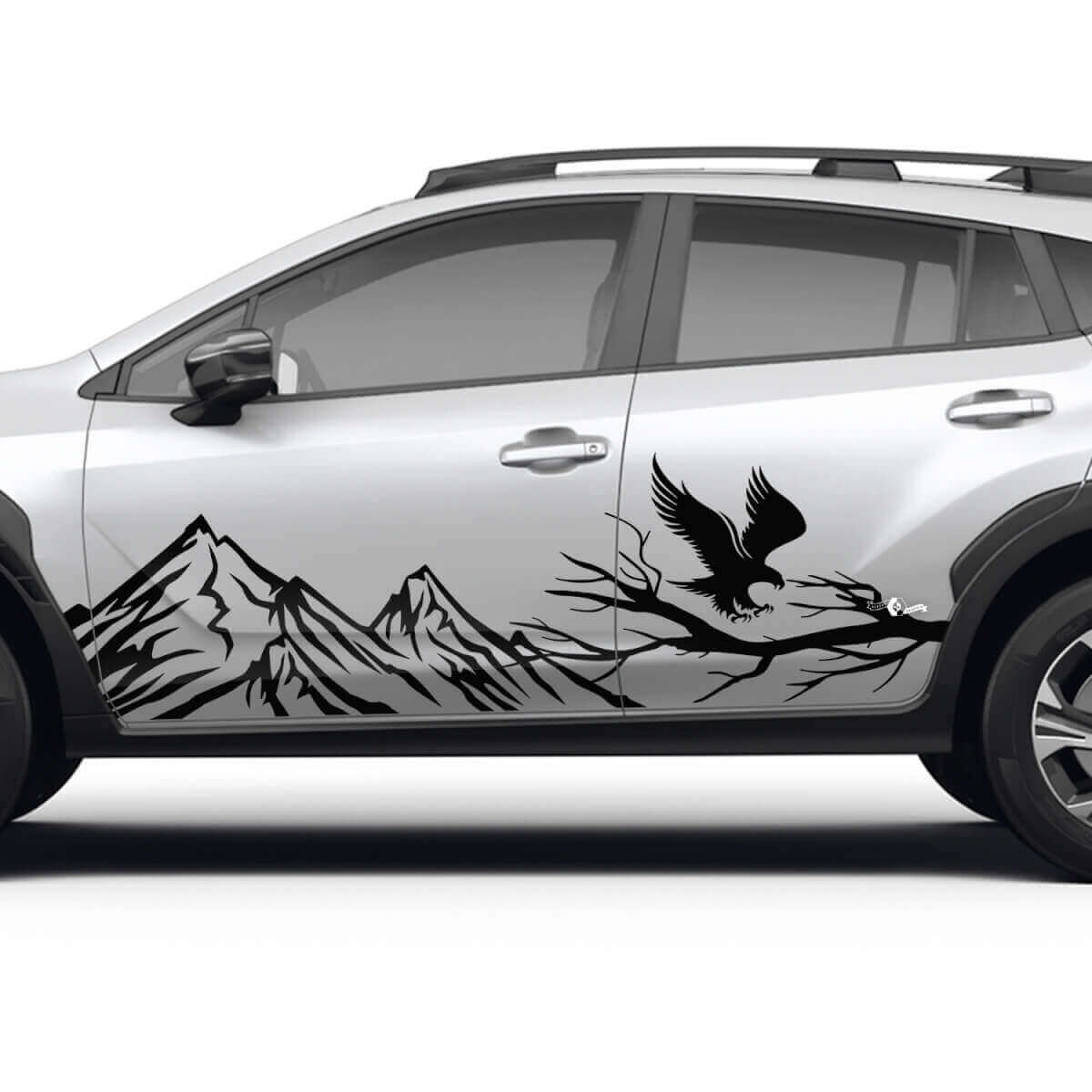 Mountains Branch Eagle Seitentüren Vinyl-Aufkleber Grafikaufkleber für Subaru Crosstrek