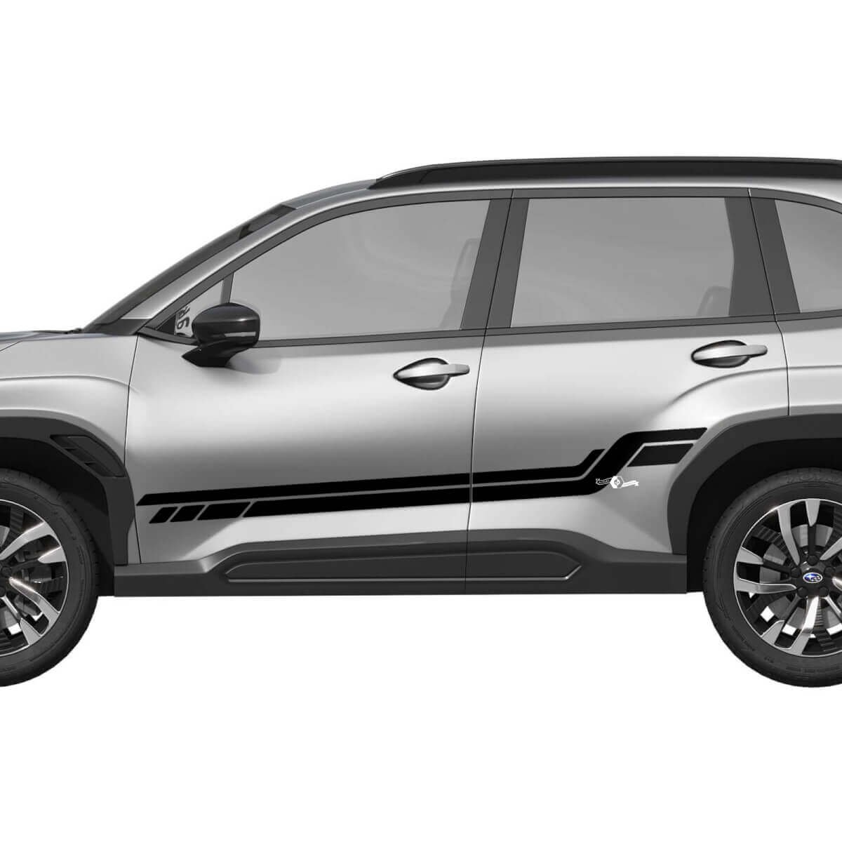 Seitentüren Schweller Rennstreifen Vinyl-Aufkleber Grafiksticker 3 für Subaru