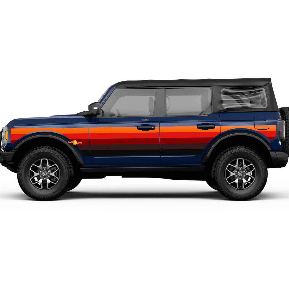Pair Side Door Sunset Stripes Vinyl -Aufkleber Aufkleber für Ford Bronco
