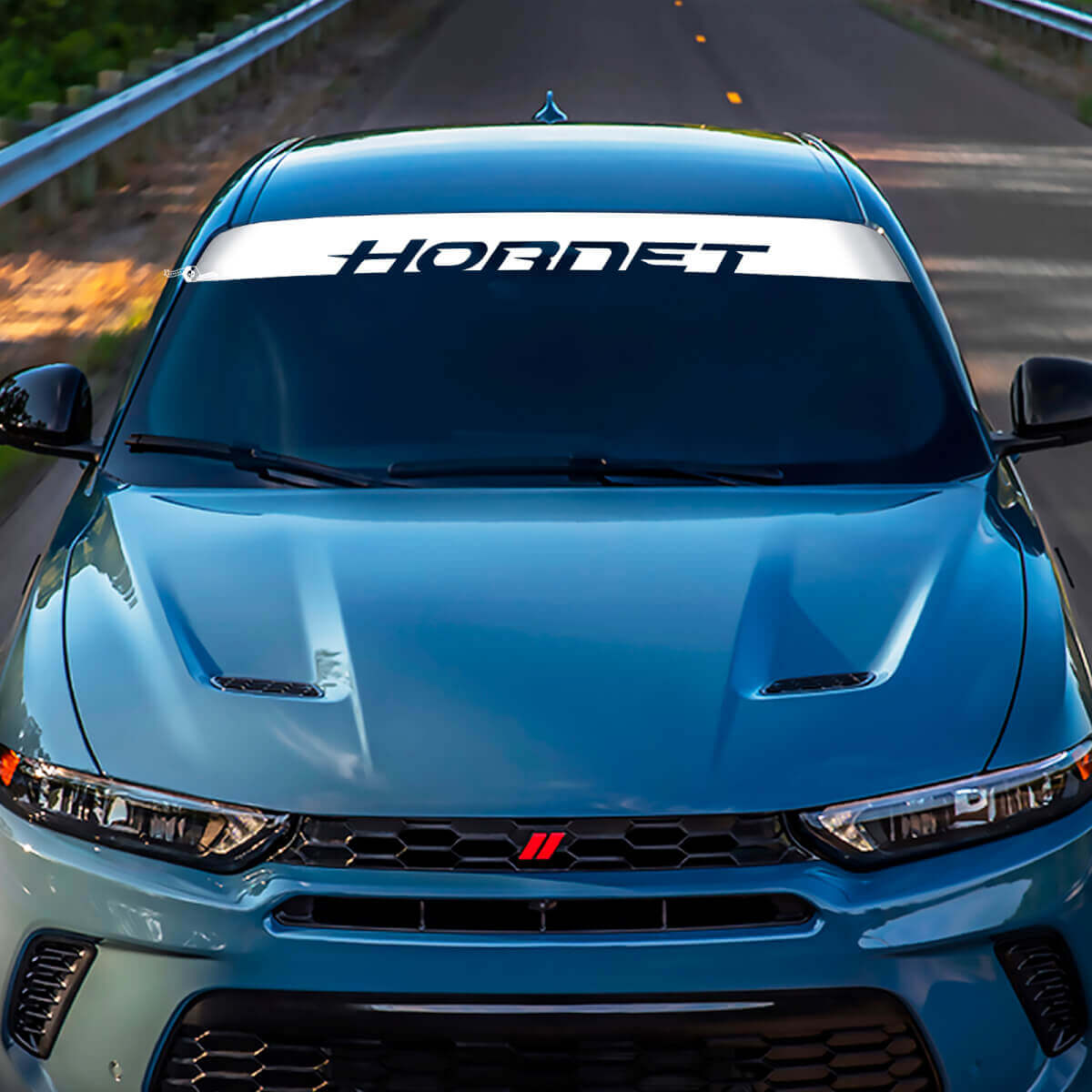 Windschutzscheibenstreifen -Aufkleber Aufkleber - Benutzerdefinierte Vinylgrafik für Dodge Hornet
