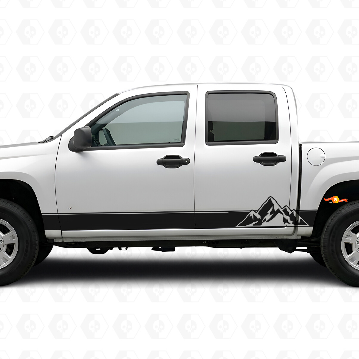 Mehrlagige Peaks Tür- und Schwellerleisten-Vinylstreifen für Chevrolet Colorado 1. Generation 2004-2012