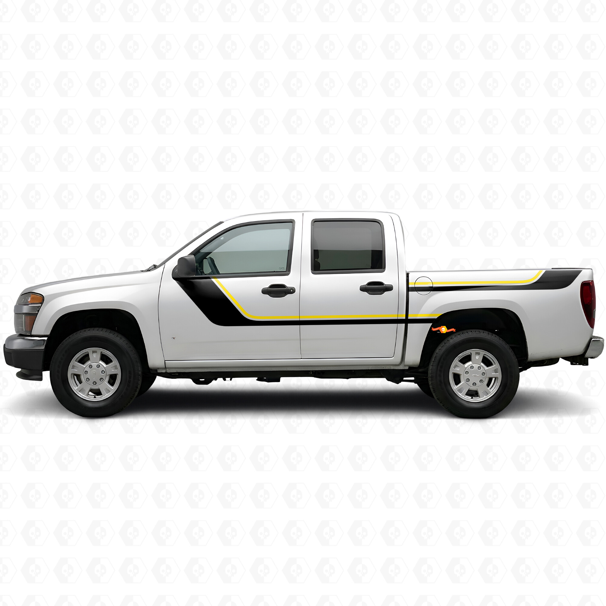 Schräg verlaufende obere Akzent-Tür- und Seitenvinylstreifen für Chevrolet Colorado 1. Generation 2004-2012