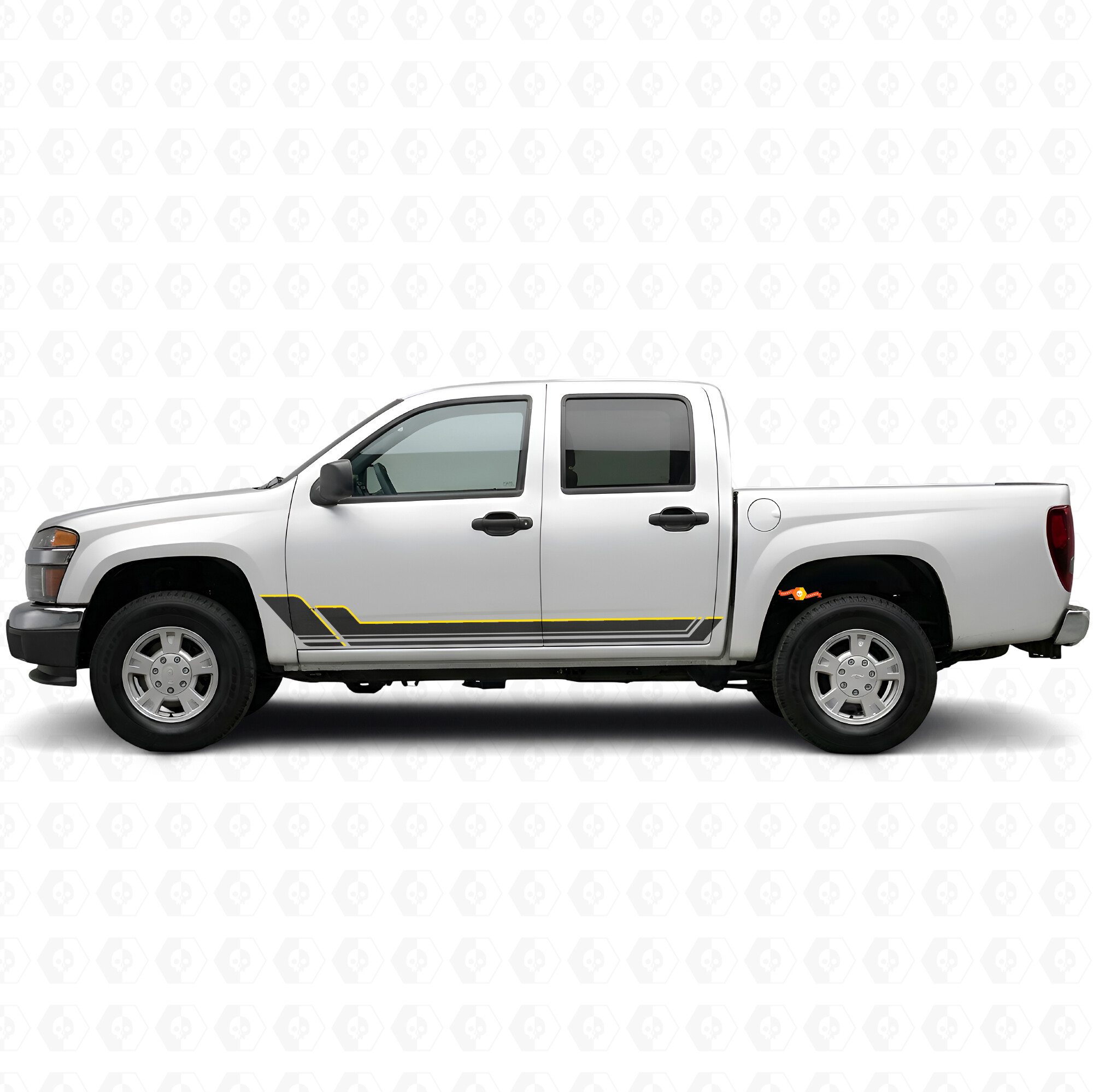 Winkelige Umriss-Türen- & Schweller-Vinylstreifen für Chevrolet Colorado 1. Generation 2004-2012
