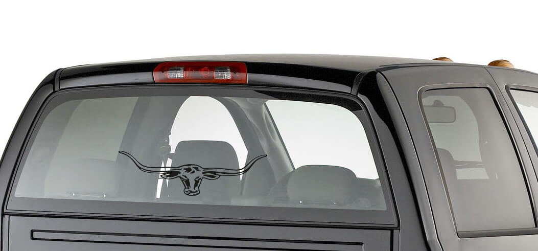 Große Longhorn-Bullenhörner Heckscheibenaufkleber für Auto und LKW