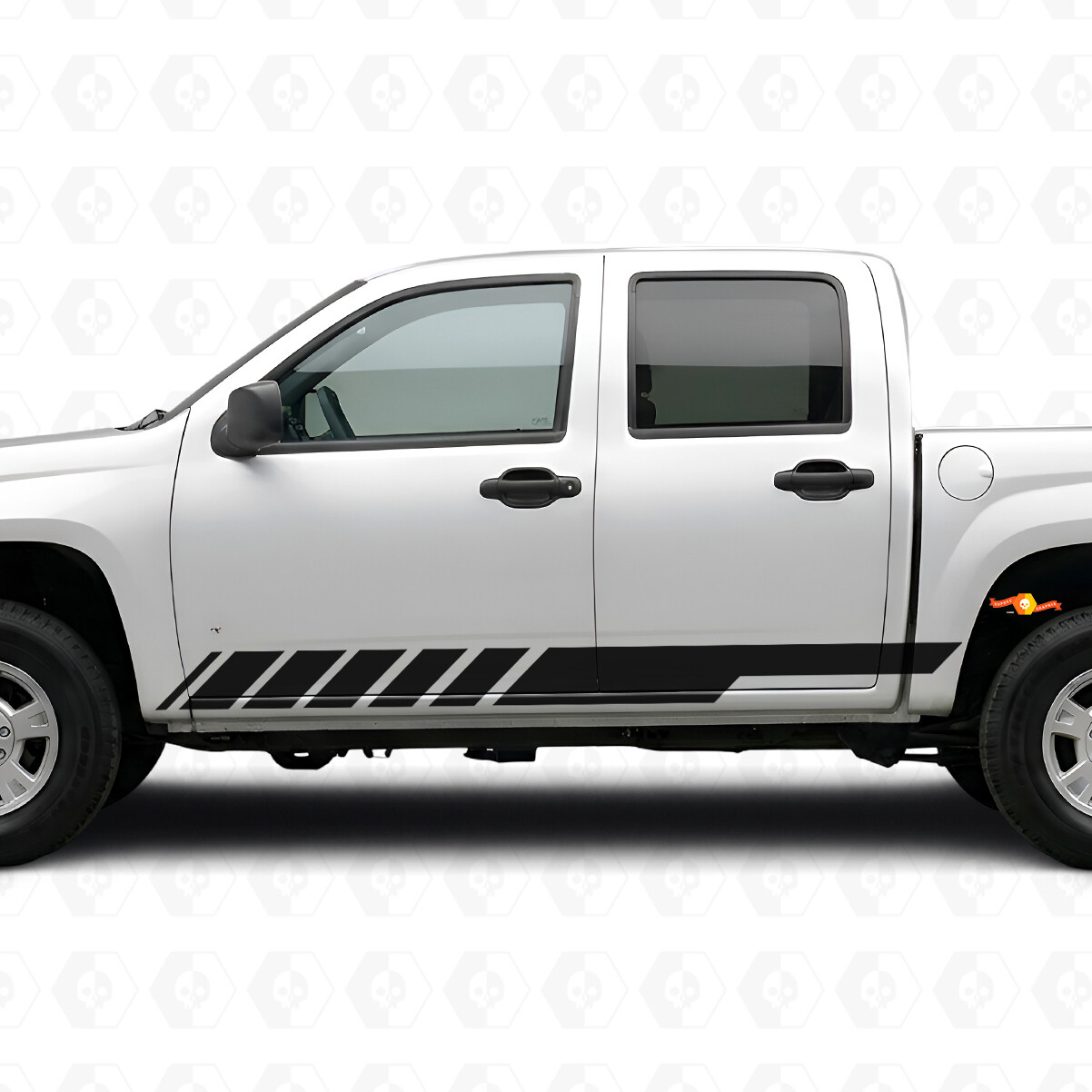 Schräge Racing-Tür- & Schweller-Vinylstreifen für Chevrolet Colorado 1. Gen 2004-2012