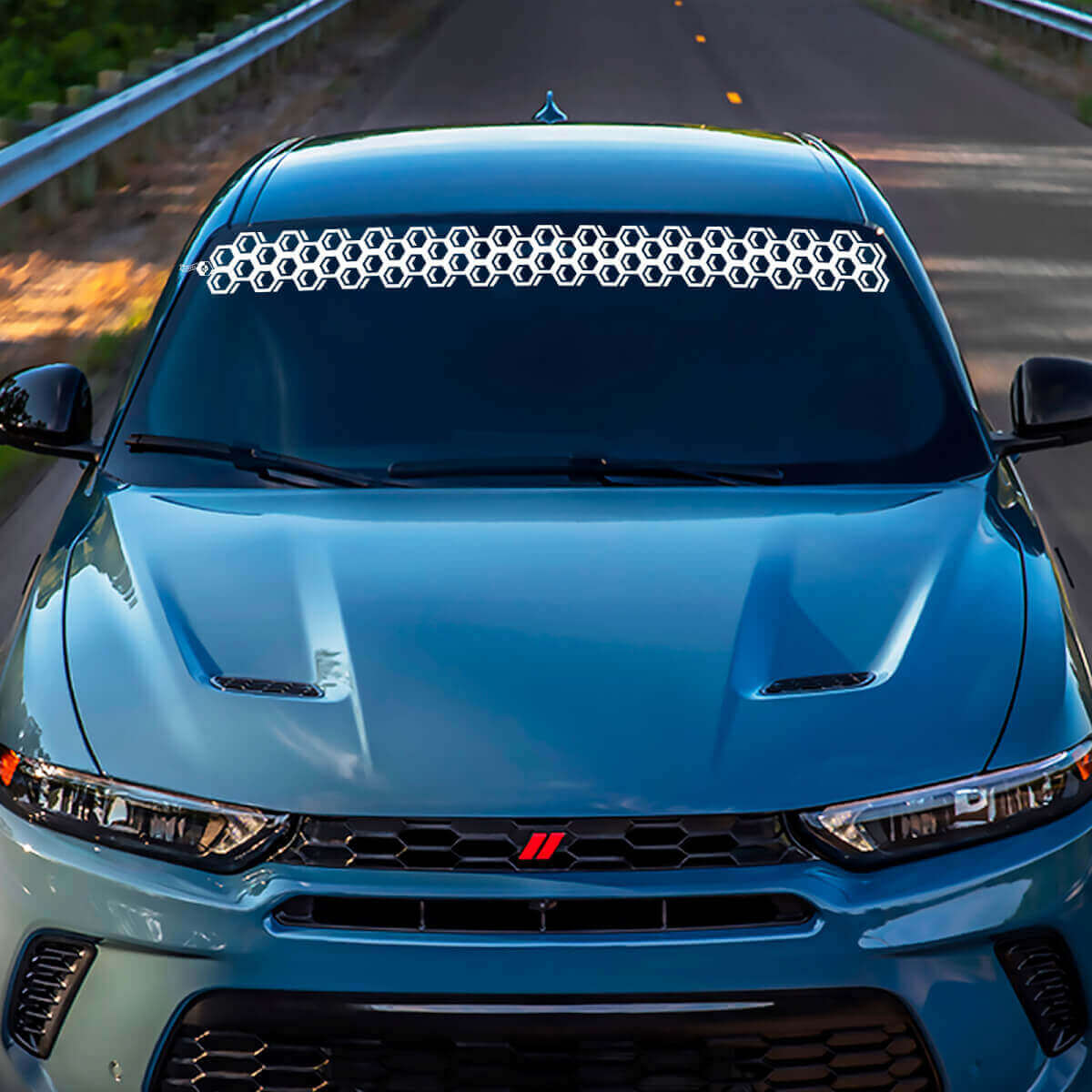 Honeycomb Windschutzscheiben-Vinylaufkleber Grafik für Dodge Hornet