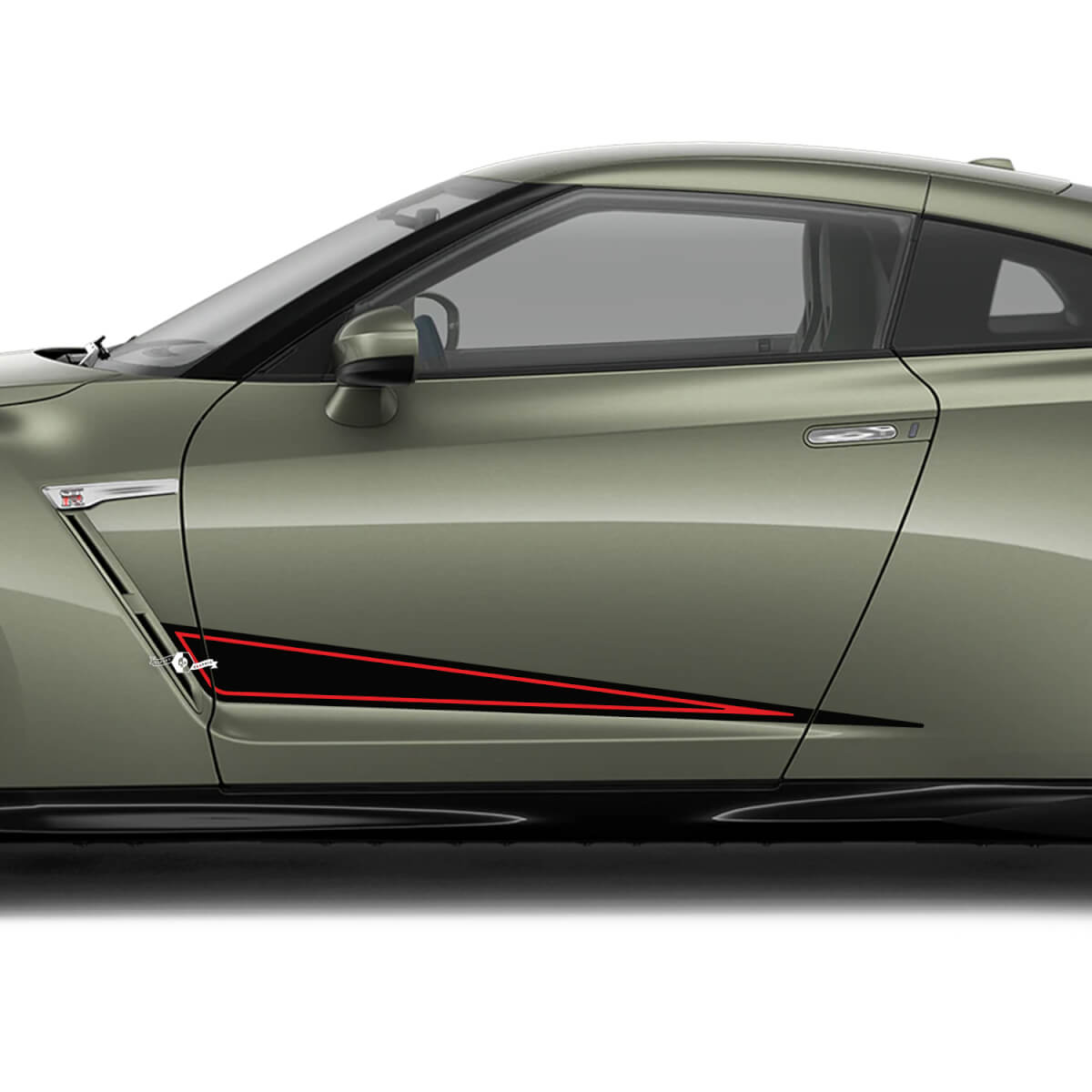 2x Seitentüren Grafik-Dreieck-Aufkleber-Kit für Nissan GT-R
