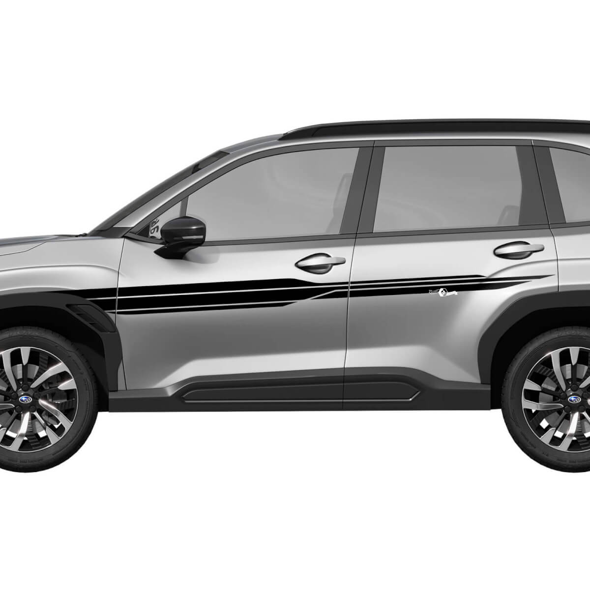 Seitentürstreifen Racing Stripes Vinylaufkleber - Grafiksticker universelle Passform für Subaru Forester 1
