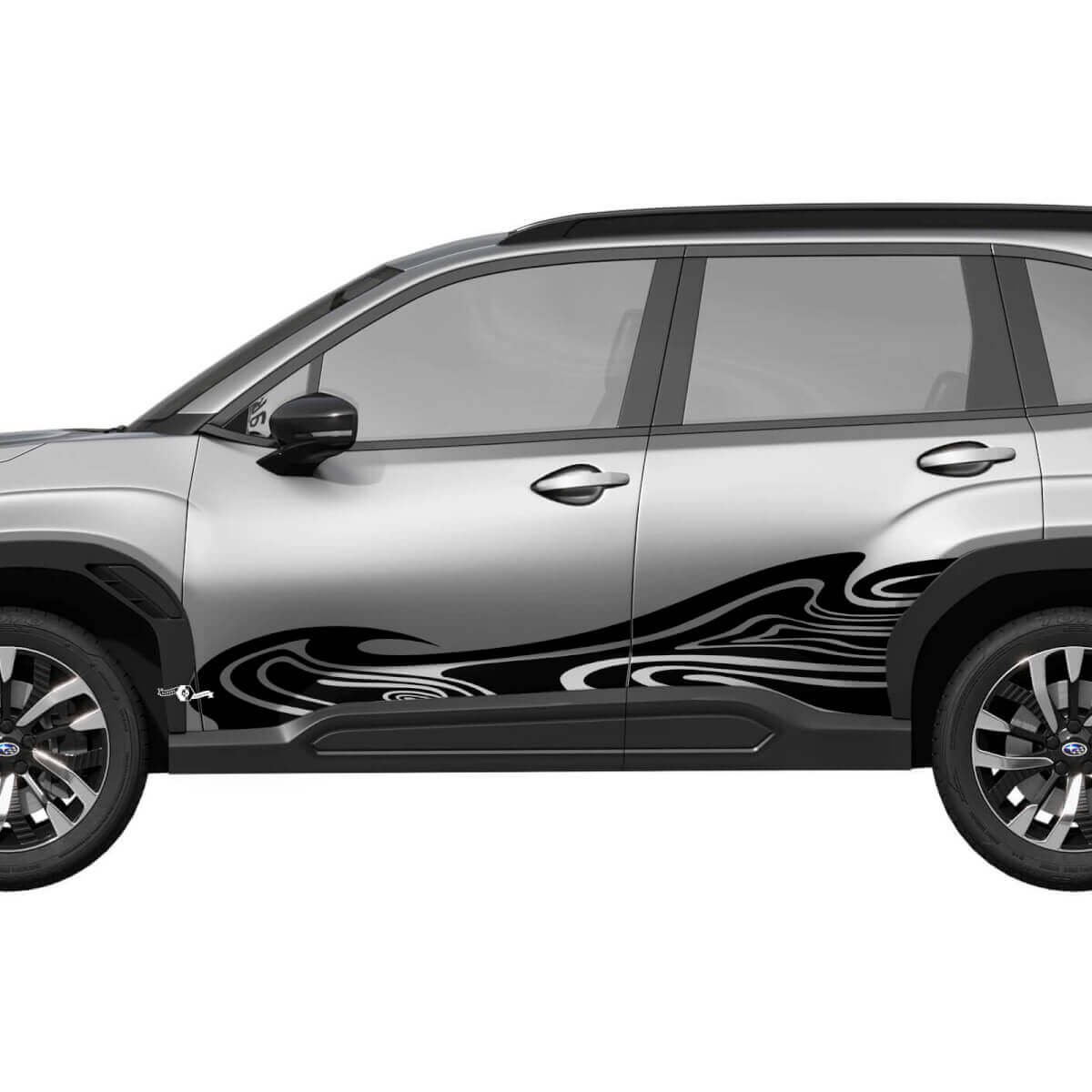 Seitentüren Wave Racing Stripes Vinyl Aufkleber - Grafik Sticker universelle Passform für Subaru Forester 1
