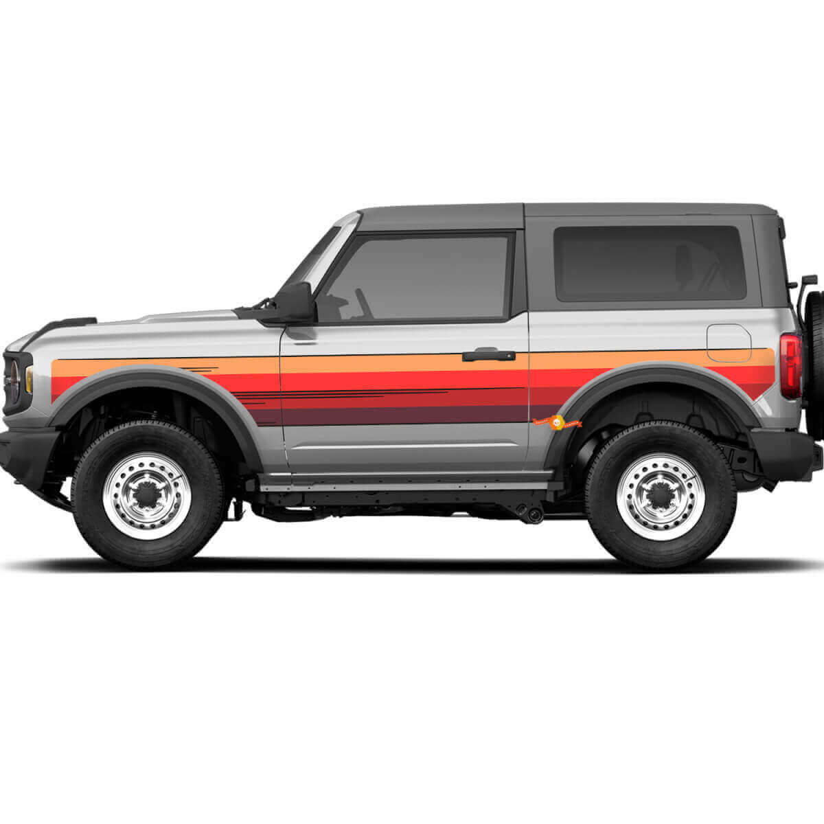 Seitentür Retro Vintage Streifen Decal Vinyl Aufkleber Grafiken 2 für Ford Bronco