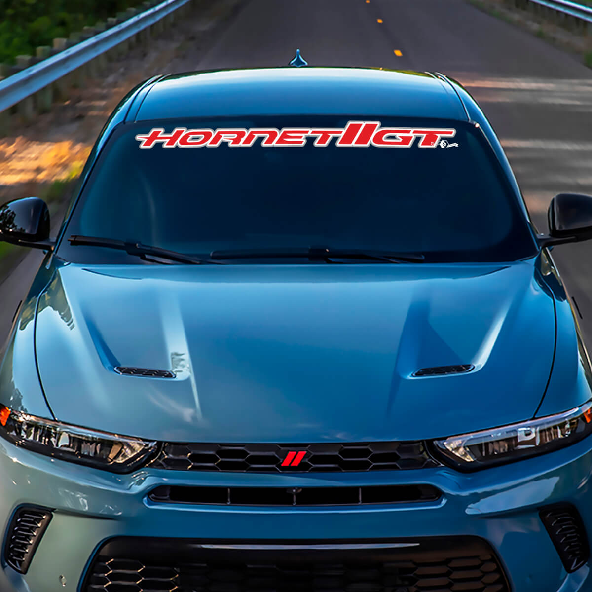 Windschutzscheibenbanner -Aufkleber Aufkleber Vinylgrafik passen zum Ausweichen von GT Hornet Hash -Umriss
