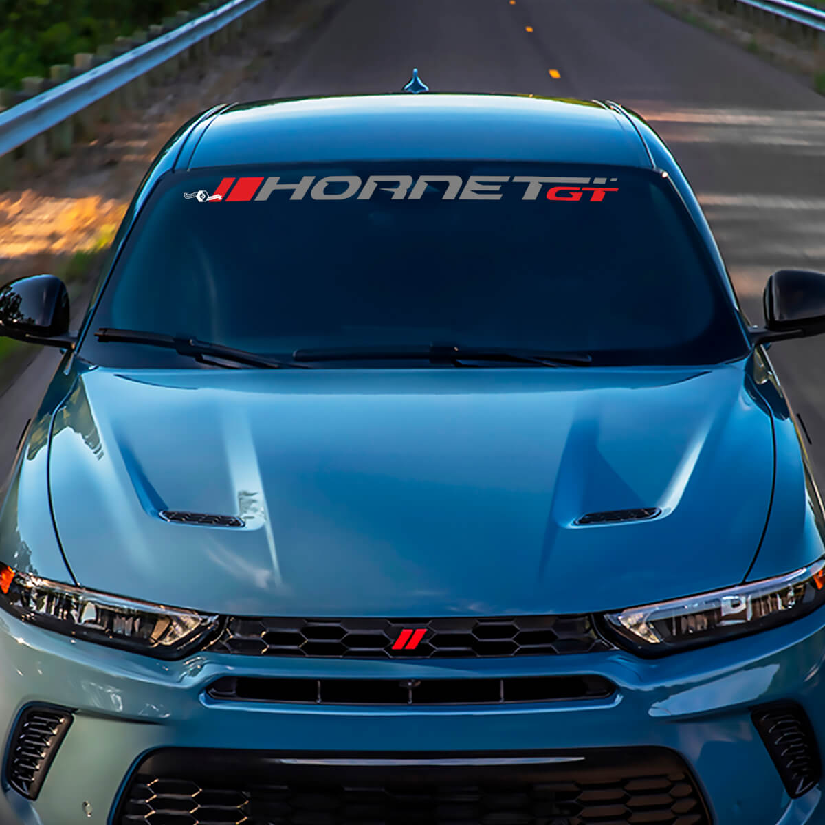 Windschutzscheibenbanner -Aufkleber Aufkleber Vinylgrafik passen zum Ausweichen von GT Hornet Hash -Umriss
