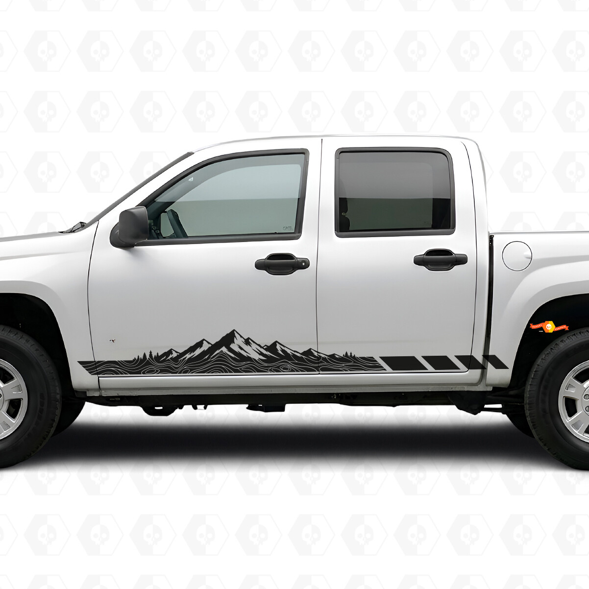 Berg-Topografische Tür- und Schwellerleistenvinylstreifen für Chevrolet Colorado 1. Generation 2004-2012