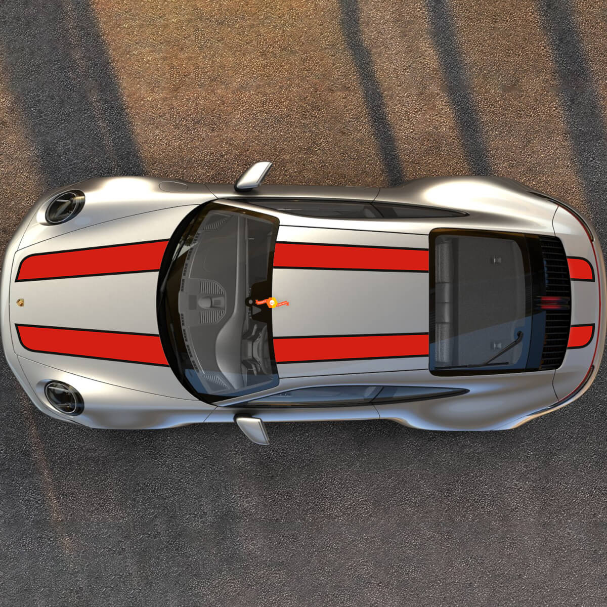Porsche Carrera Hood Roof Trunk Racing Stripes Abziehbilder Aufkleber Grafiken
