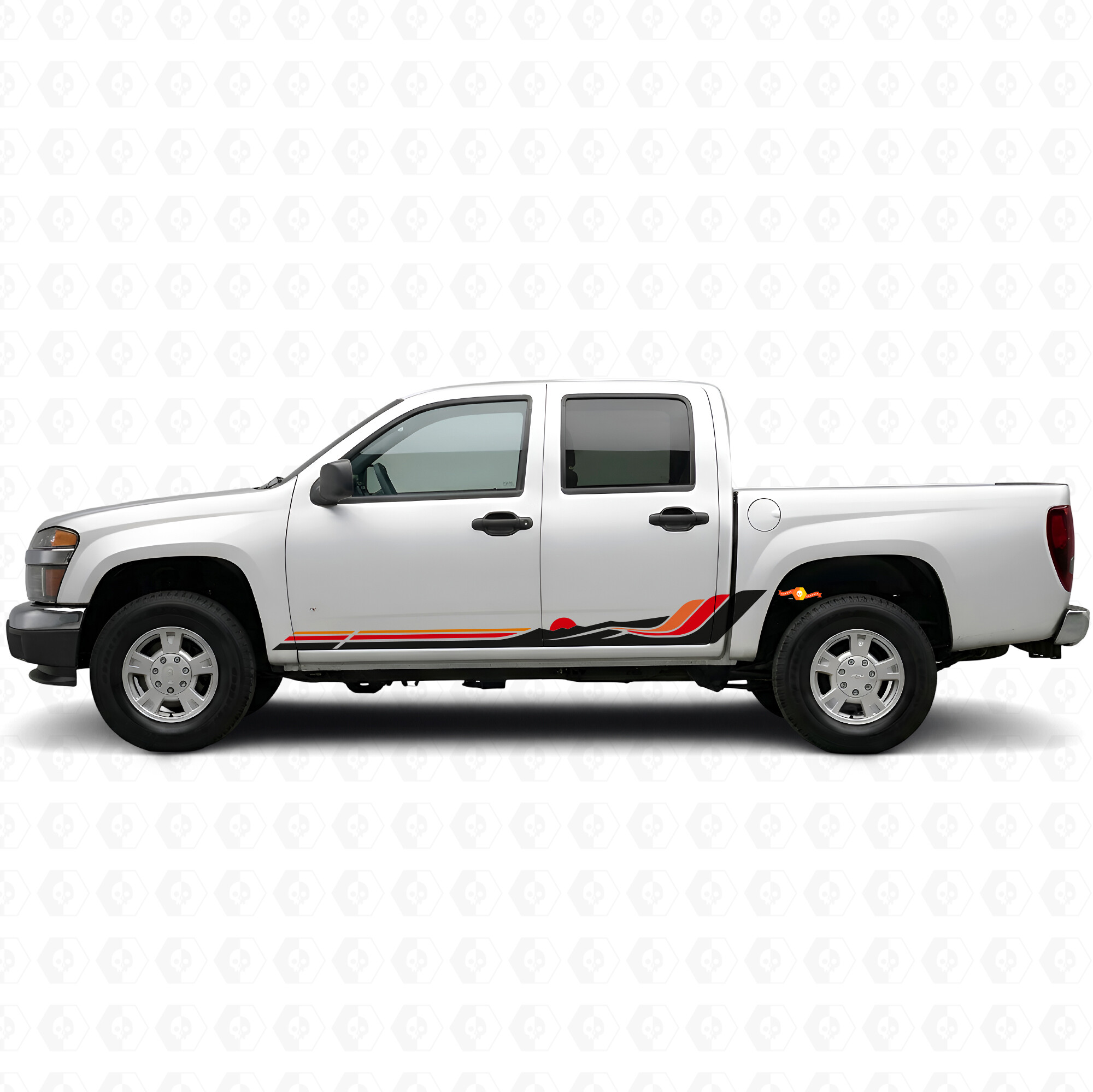 Retro Mountain Wave Tür- & Schweller-Vinylstreifen für Chevrolet Colorado 1. Generation 2004-2012