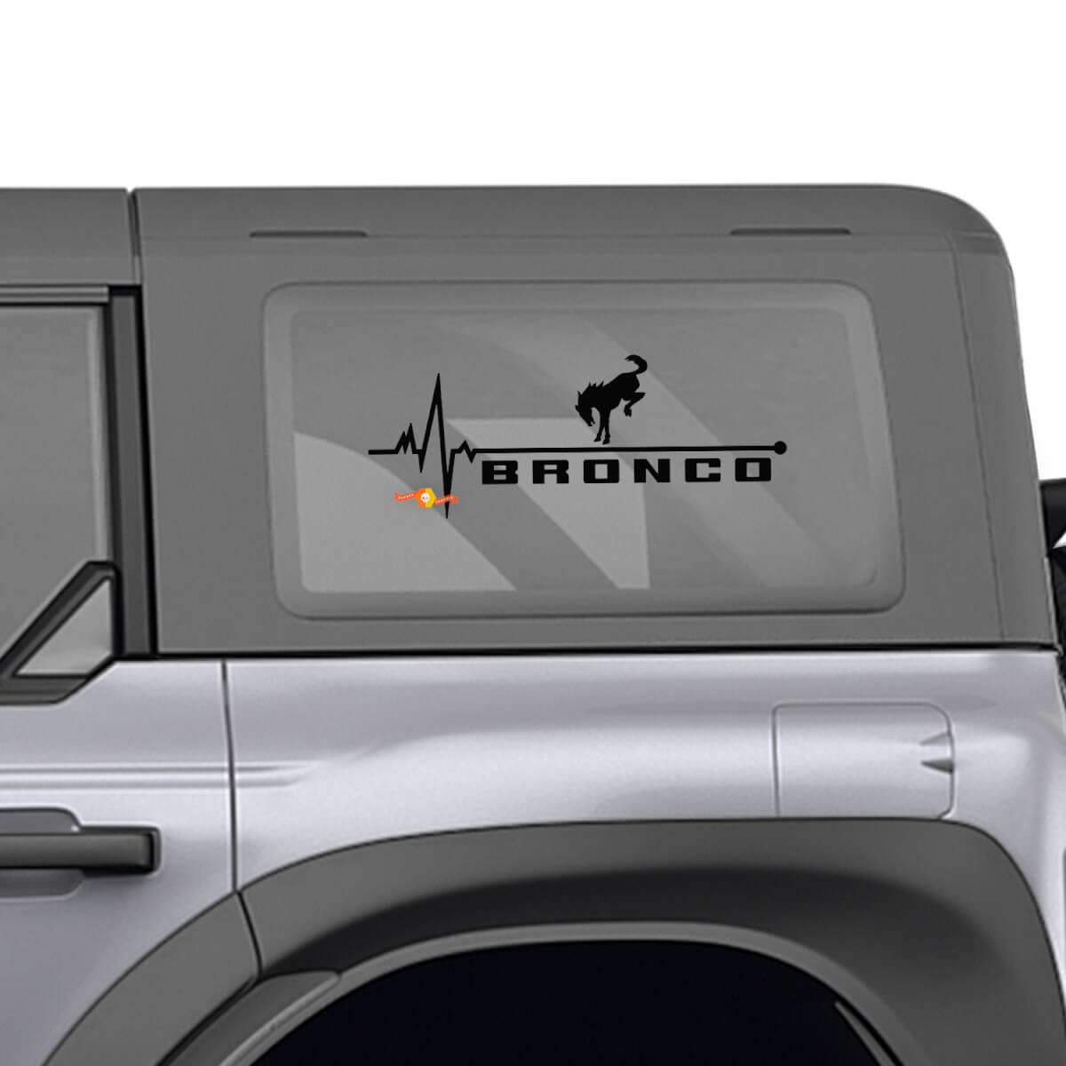 Ford Bronco Heckseitenfenster Herzpuls Liebe Grafikabziehbilder
