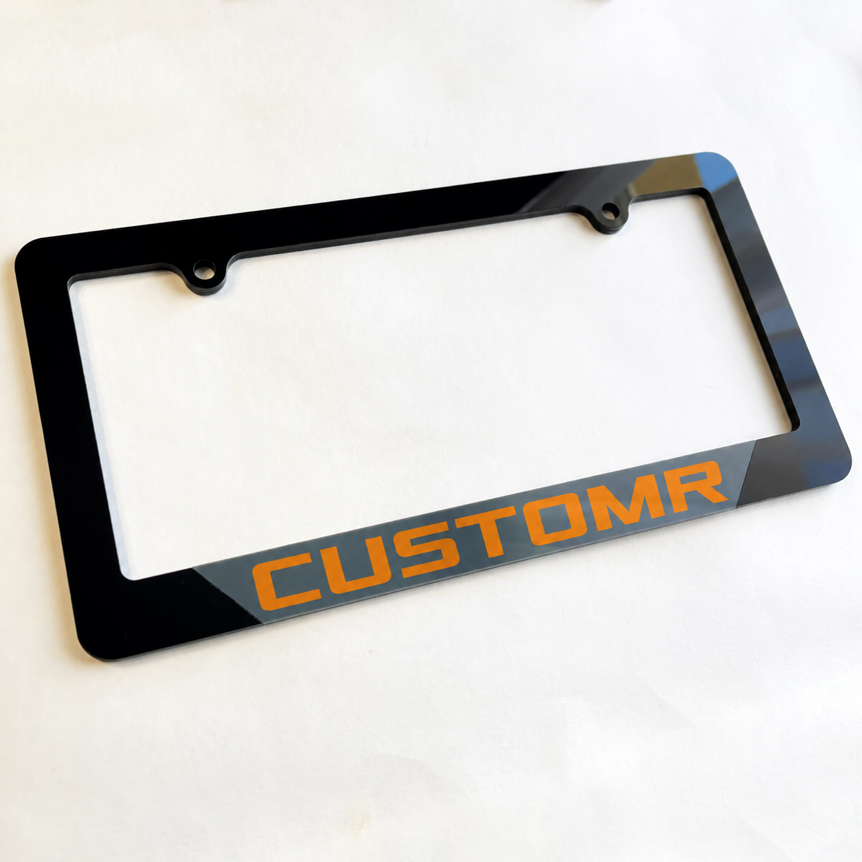 Tremor Style Orange CustomR Lettering US Format — Kennzeichenrahmen (universell)