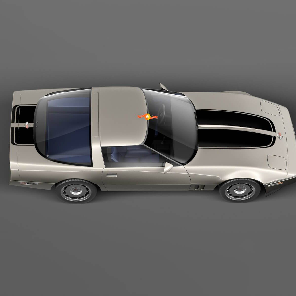 Vordere Kapuze und hintere Rennstreifen für Chevrolet Corvette C4 Sport 1984 - 1996
