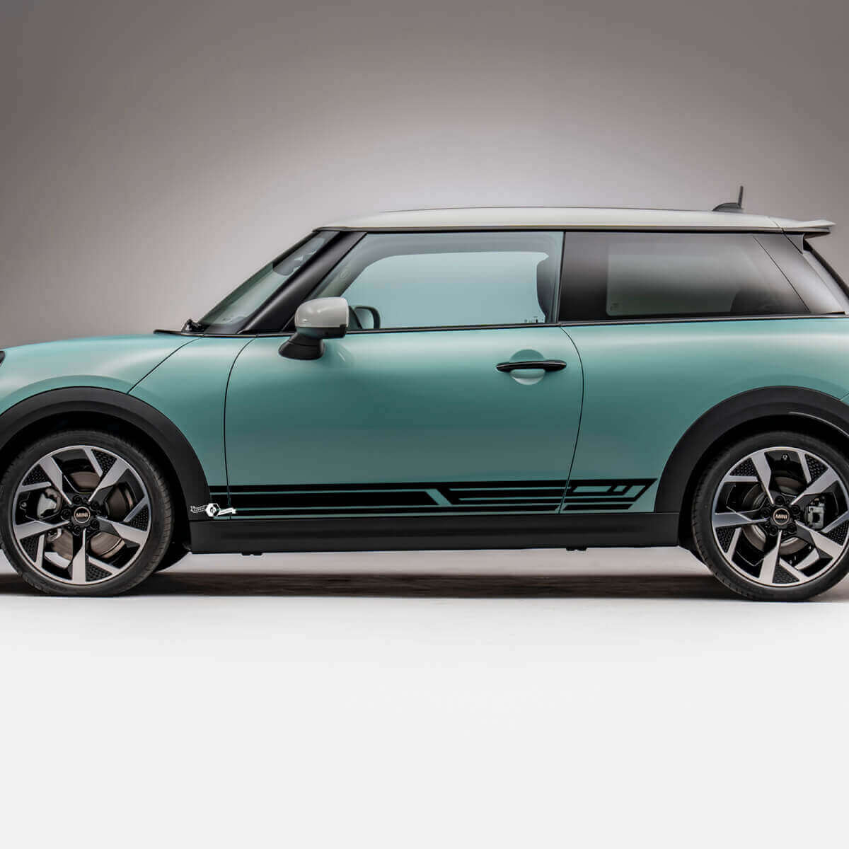 Geometrische seitliche Rennstreifen-Grafikaufkleber-Kit für Mini Cooper S