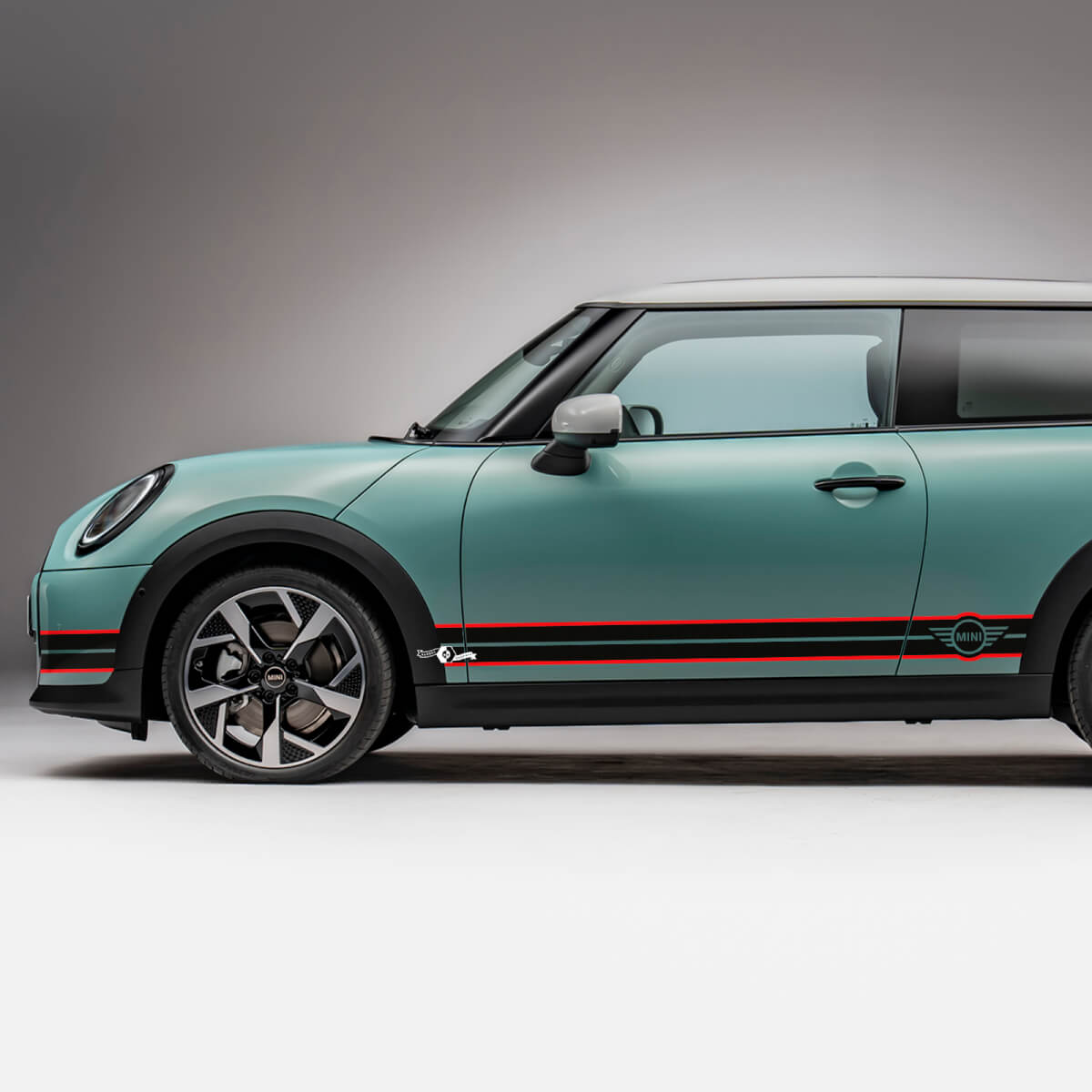 Side Racing 2 Farben Stripes Grafik -Aufkleber für Mini Cooper s
