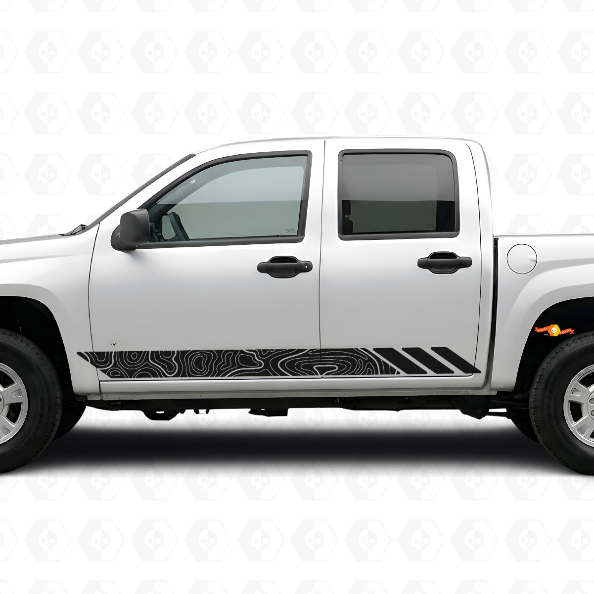 Topografische Konturen Tür- & Schweller-Vinylstreifen für Chevrolet Colorado 1. Gen 2004-2012